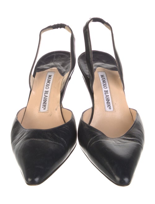 Manolo Blahnik Leather Slingback Pumps