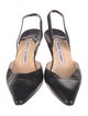 Manolo Blahnik Leather Slingback Pumps