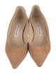 Manolo Blahnik Suede Scalloped Accent Pumps