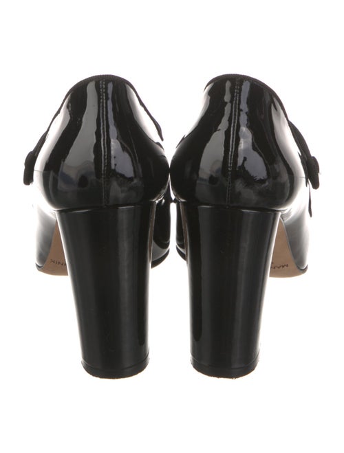 Manolo Blahnik Patent Leather Grosgrain Trim Pumps