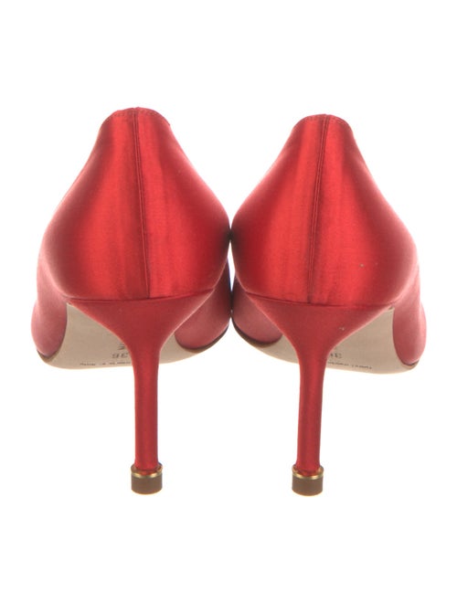 Manolo Blahnik Satin Crystal Embellishments Pumps