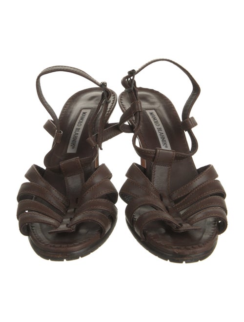 Manolo Blahnik Leather Slingback Sandals