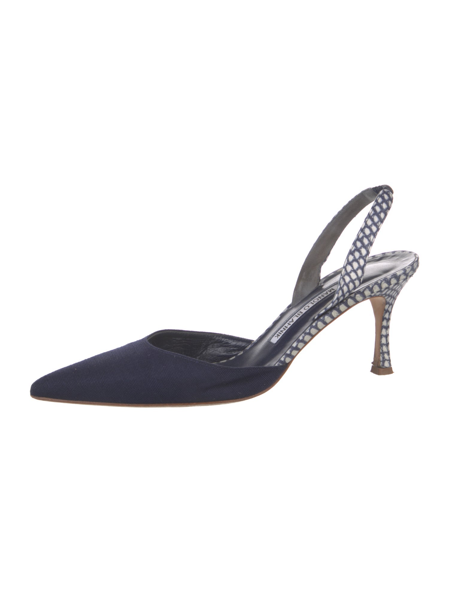 Manolo Blahnik Snakeskin Slingback Pumps