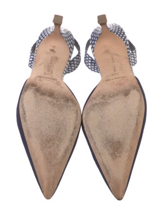 Manolo Blahnik Snakeskin Slingback Pumps