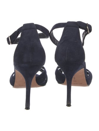Manolo Blahnik Suede T-Strap Sandals