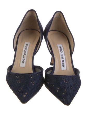 Manolo Blahnik Satin D'Orsay Pumps