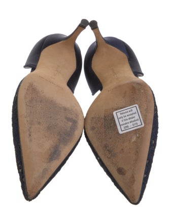 Manolo Blahnik Satin D'Orsay Pumps