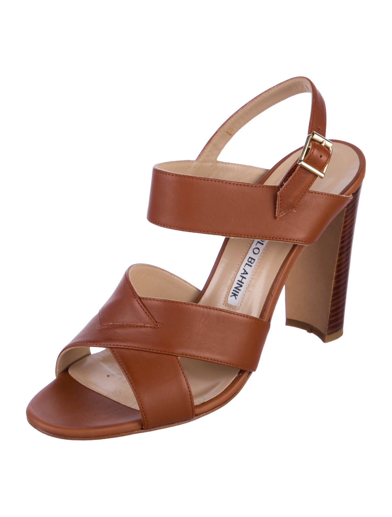 Manolo Blahnik Leather Slingback Sandals