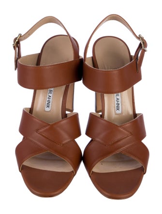Manolo Blahnik Leather Slingback Sandals