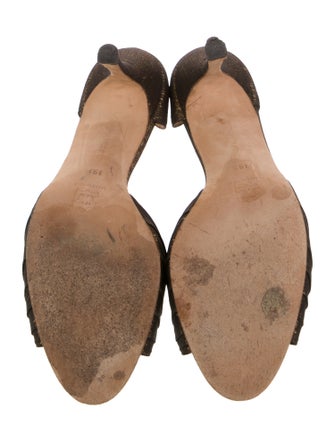 Manolo Blahnik Satin Crystal Embellishments Sandals