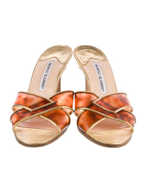 Manolo Blahnik Leather Slides