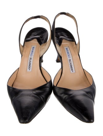 Manolo Blahnik Leather Slingback Pumps