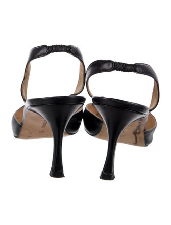 Manolo Blahnik Leather Slingback Pumps