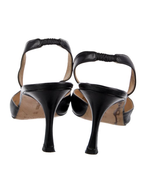 Manolo Blahnik Leather Slingback Pumps