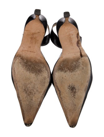 Manolo Blahnik Leather Slingback Pumps