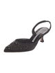 Manolo Blahnik Satin Crystal Embellishments Slingback Pumps