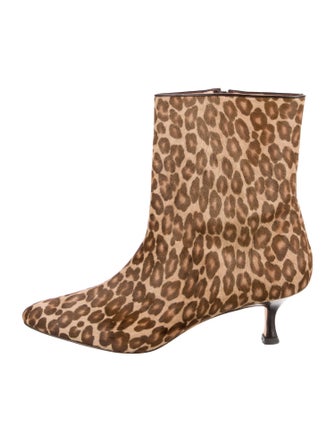 Manolo Blahnik Leather Animal Print Boots