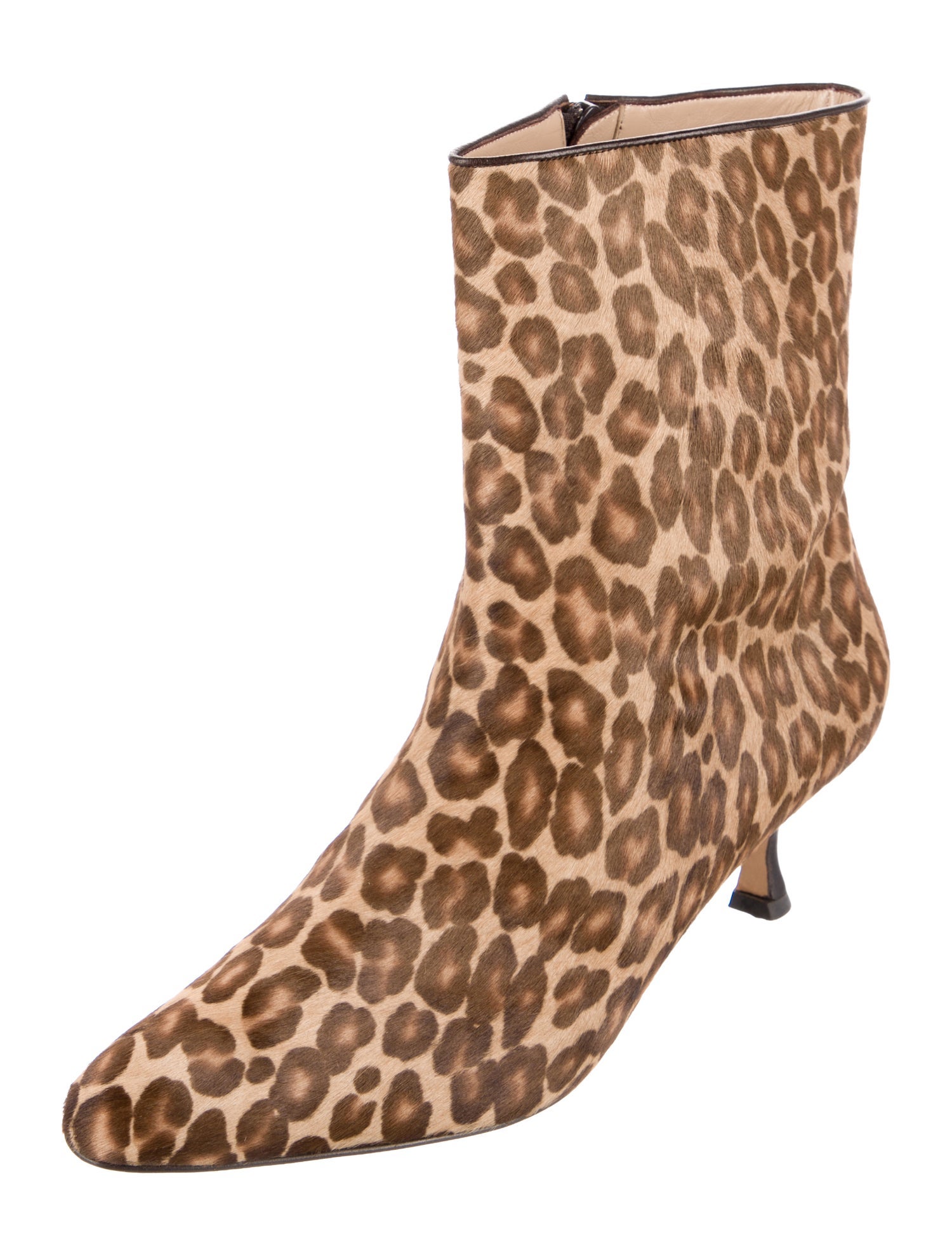 Manolo Blahnik Leather Animal Print Boots