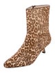 Manolo Blahnik Leather Animal Print Boots