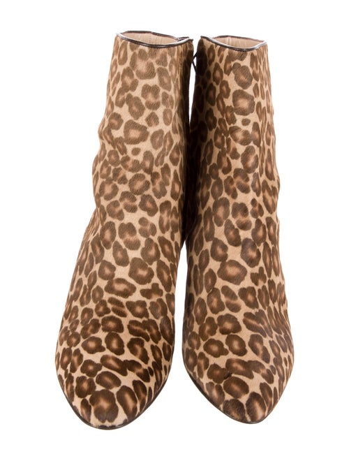 Manolo Blahnik Leather Animal Print Boots