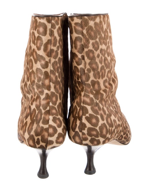Manolo Blahnik Leather Animal Print Boots