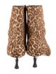 Manolo Blahnik Leather Animal Print Boots