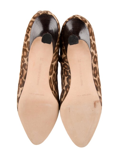 Manolo Blahnik Leather Animal Print Boots