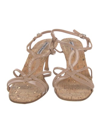 Manolo Blahnik Patent Leather Slingback Sandals