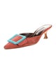 Manolo Blahnik Suede Colorblock Pattern Mules
