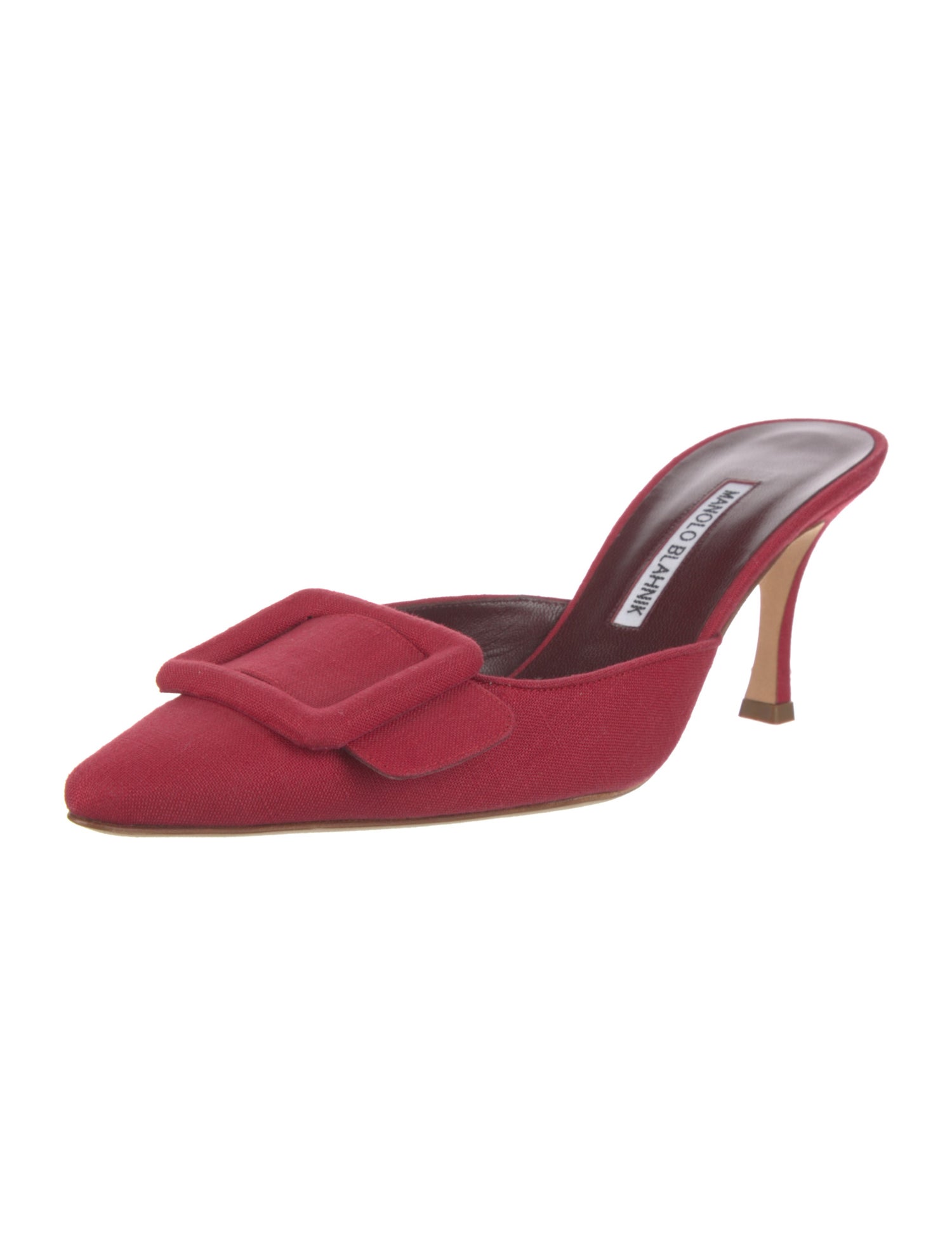 Manolo Blahnik Canvas Mules