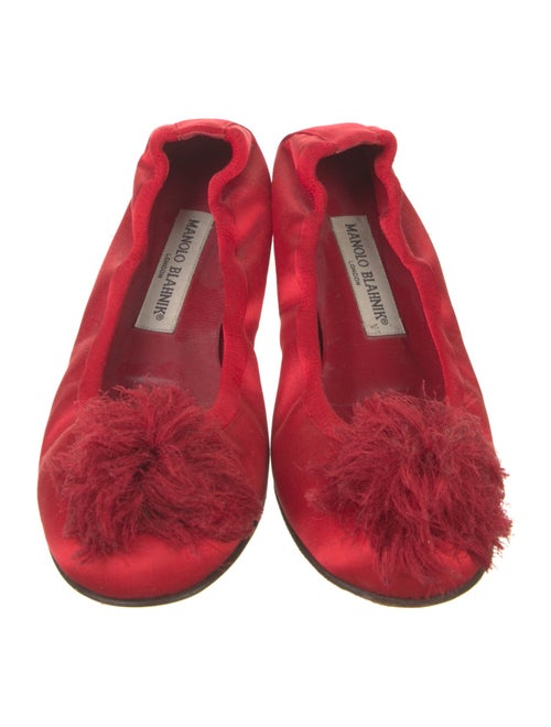Manolo Blahnik Satin Ballet Flats
