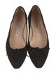 Manolo Blahnik Suede Bow Accents Ballet Flats