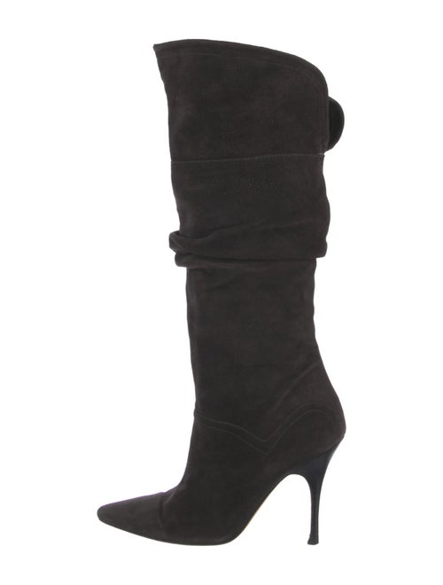 Manolo Blahnik Suede Slouch Boots