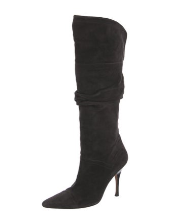 Manolo Blahnik Suede Slouch Boots