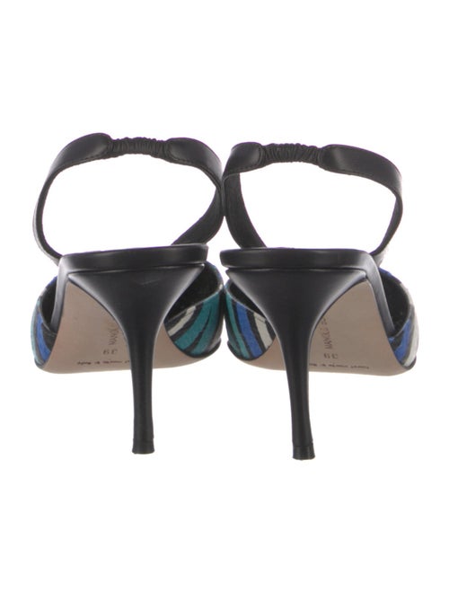 Manolo Blahnik Leather Printed Slingback Pumps