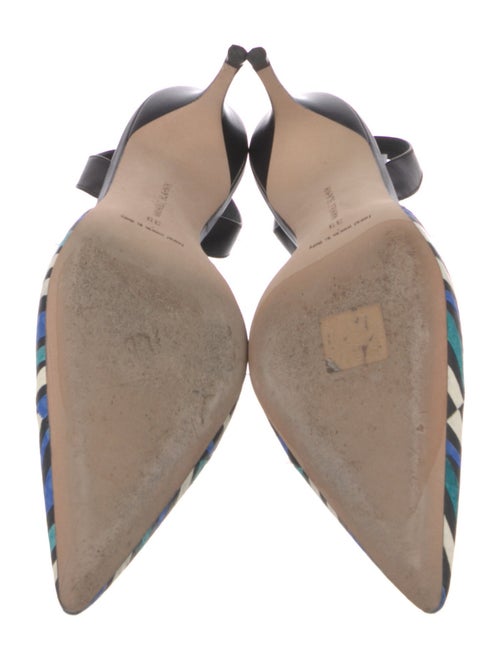 Manolo Blahnik Leather Printed Slingback Pumps