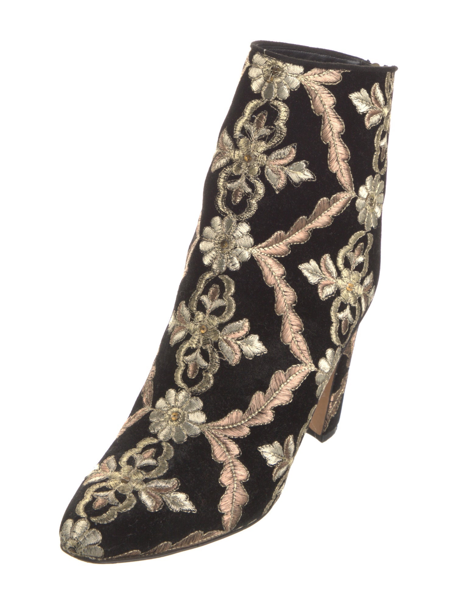 Manolo Blahnik Velvet Patterned Boots