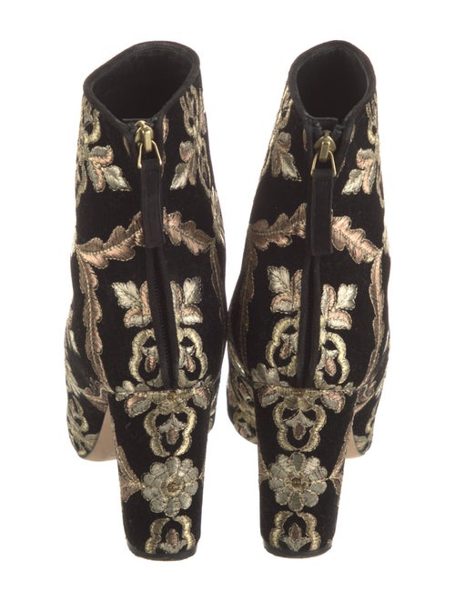 Manolo Blahnik Velvet Patterned Boots