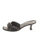Manolo Blahnik Leather Scalloped Accent Slides