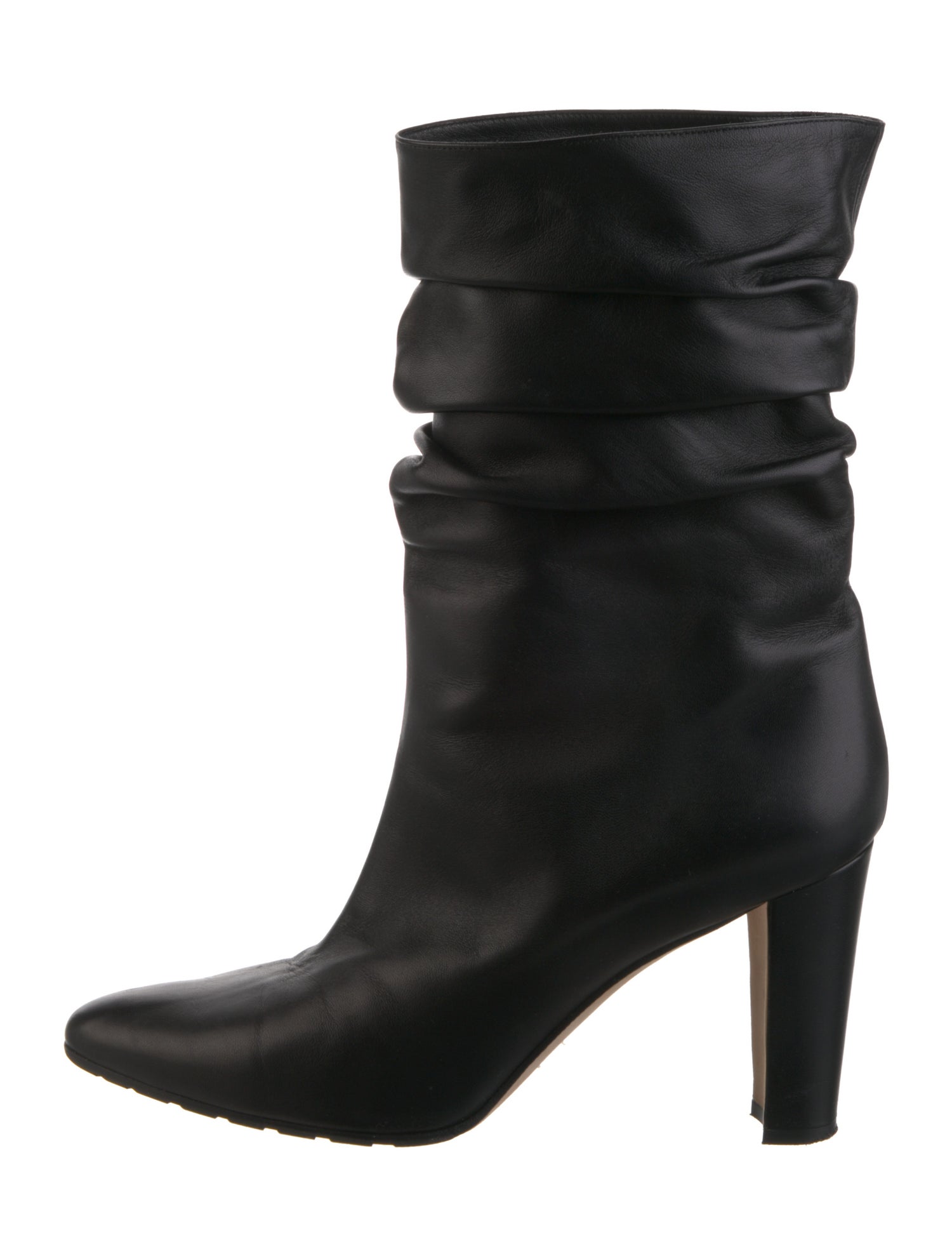 Manolo Blahnik Leather Slouch Boots