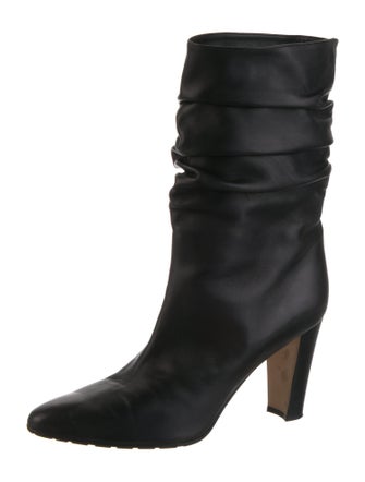 Manolo Blahnik Leather Slouch Boots