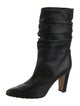 Manolo Blahnik Leather Slouch Boots