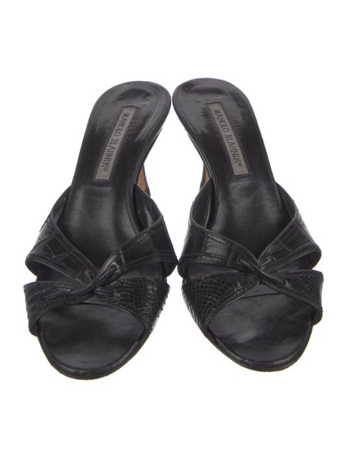 Manolo Blahnik Leather Slides