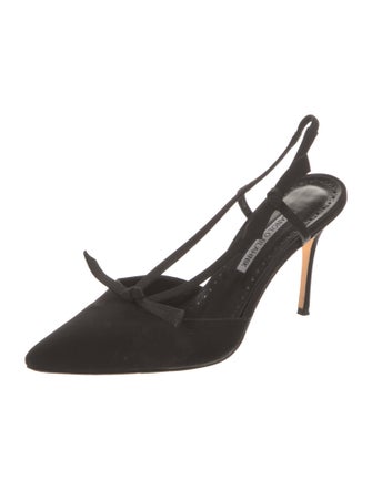 Manolo Blahnik Suede Slingback Pumps