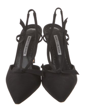 Manolo Blahnik Suede Slingback Pumps