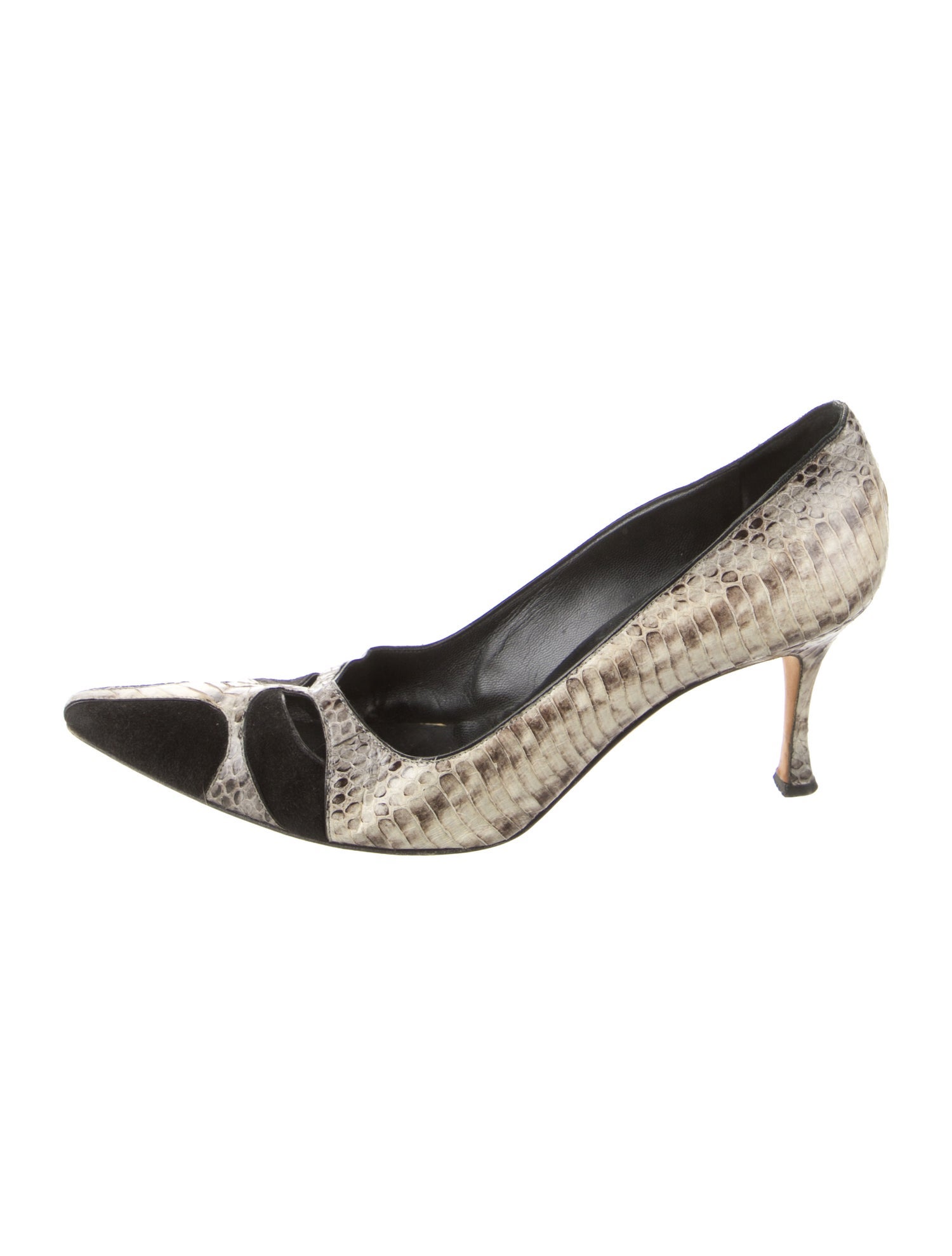 Manolo Blahnik Snakeskin Animal Print Pumps