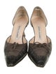 Manolo Blahnik Leather Scalloped Accent D'Orsay Pumps