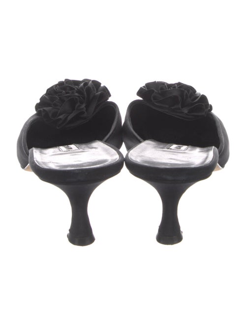 Manolo Blahnik Satin Bow Accents Mules