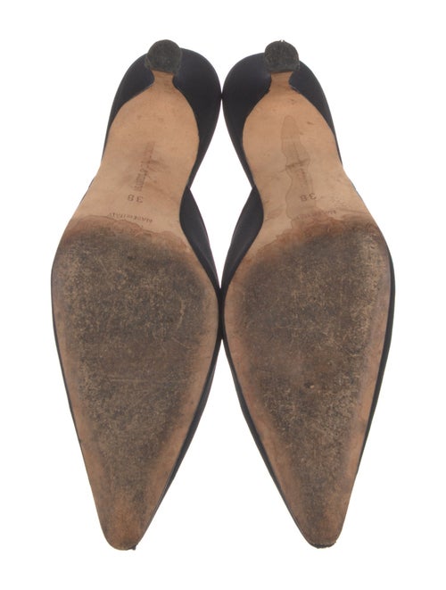 Manolo Blahnik Satin Bow Accents Mules