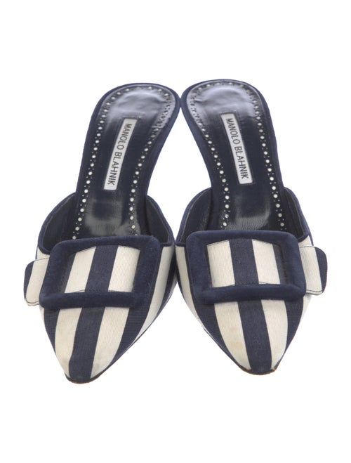 Manolo Blahnik Striped Mules